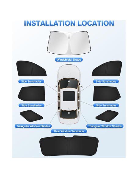 Sombrillas Canvcle para Chevrolet Traverse 2018-2023 - Protección UV Sombrillas Canvcle para Chevrolet Traverse 2018-2023 - Protección UV
