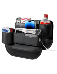 Organizador de Relleno Espacio Asientos Coche Pcnjozx Negro 2 Piezas