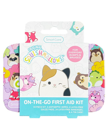 Kit de Primeros Auxilios Squishmallow 33PC con Curitas y Toallitas