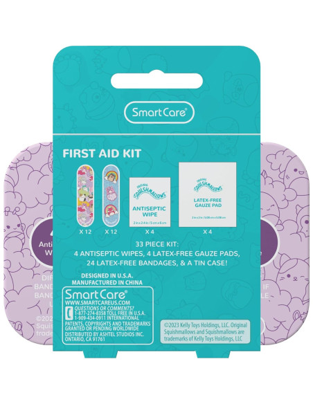 Kit de Primeros Auxilios Squishmallow 33PC con Curitas y Toallitas