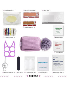 Kitgo Mini Kit de Primeros Auxilios Compacto 27 Piezas Púrpura 2