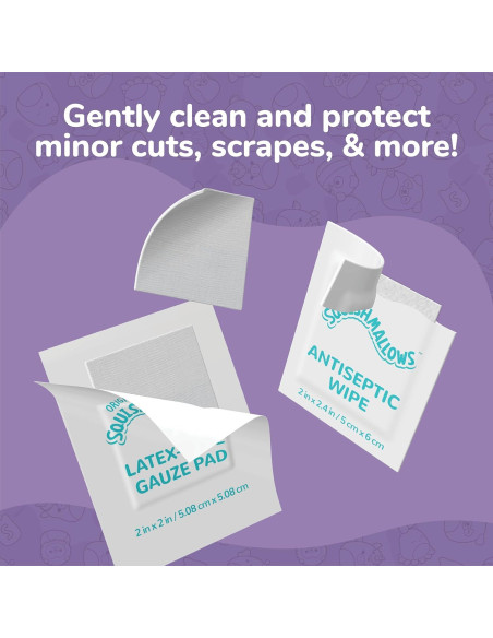 Kit de Primeros Auxilios Squishmallow 33PC con Curitas y Toallitas