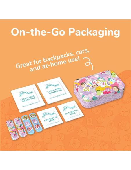 Kit de Primeros Auxilios Squishmallow 33PC con Curitas y Toallitas