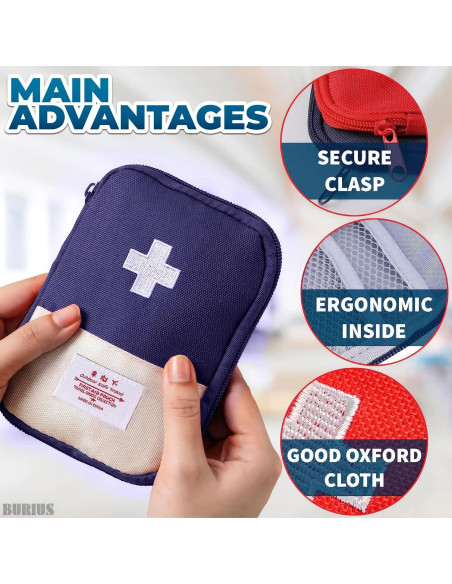 Bolsa de Primeros Auxilios Vacía BURIUS 2 Pcs 18x13 cm