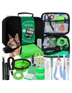 Kit de Primeros Auxilios para Mascotas GPUSFAK Verde 106 Piezas