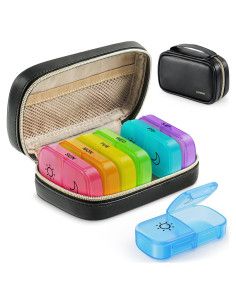 Organizador Semanal de Pastillas AUVON Negro 2 Veces al Día