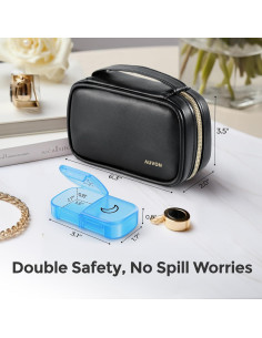 Organizador Semanal de Pastillas AUVON Negro 2 Veces al Día 2