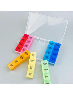 Organizador de Pastillas Semanal Mloowa 28 Compartimentos 4 Veces al Día 2