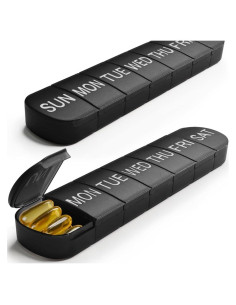 Organizador Semanal de Pastillas JUNIPLTER 2 PCS 7 Días Negro