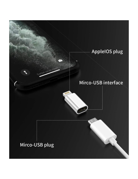 Adaptador Micro USB a Lightning Zoyuzan 3-Pack Carga iPhone
