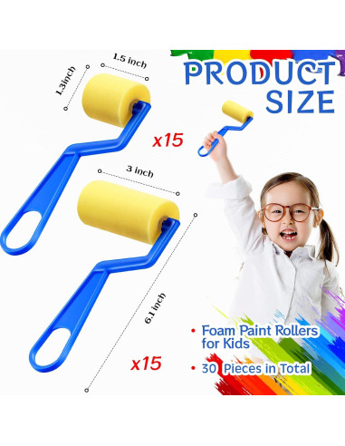 Kit de Brochas de Pintura Tenceur 30 Pcs para Niños