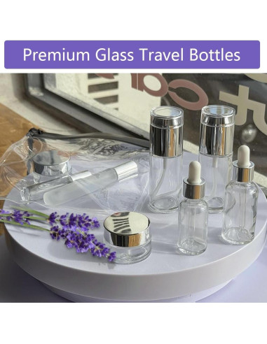 18 Botellas de Vidrio para Viaje FYAWME Aprobadas por TSA