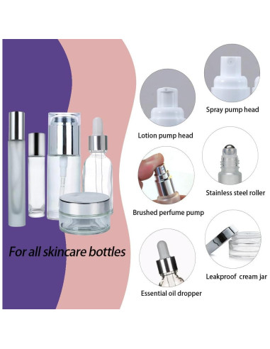 18 Botellas de Vidrio para Viaje FYAWME Aprobadas por TSA