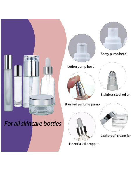 18 Botellas de Vidrio para Viaje FYAWME Aprobadas por TSA