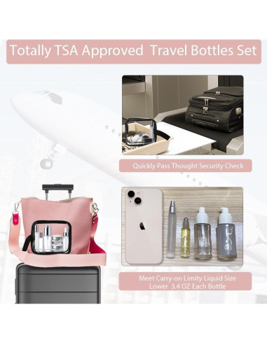 18 Botellas de Vidrio para Viaje FYAWME Aprobadas por TSA