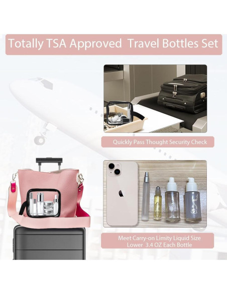 18 Botellas de Vidrio para Viaje FYAWME Aprobadas por TSA