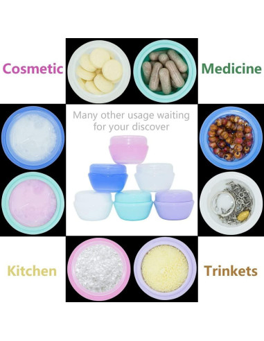 Contenedores de Viaje VEAIDE 20g Plástico A Prueba de Fugas 6 Pzs