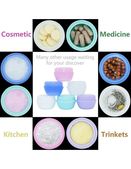 Contenedores de Viaje VEAIDE 20g Plástico A Prueba de Fugas 6 Pzs