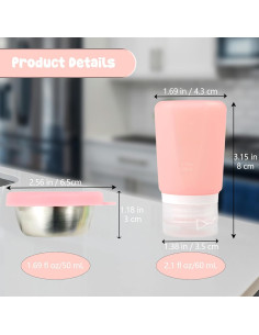 Juego de 8 Contenedores de Salsa SUNBAK 2oz y 1.7oz Reutilizables 2