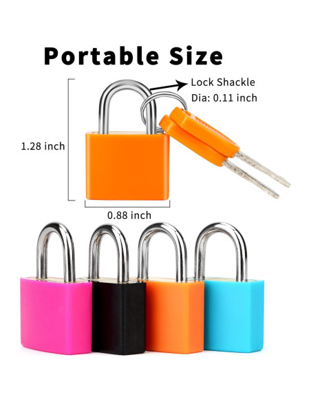 Candados de Maleta Febwind 4 Pcs Mini Metal con Llave