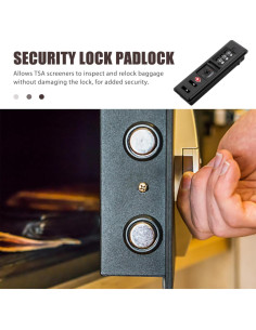 Candado de Combinación TSA Baluue 3 Dígitos Negro Portátil 2