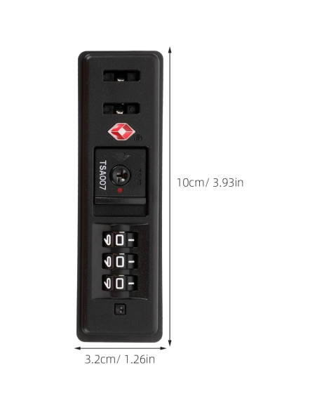 Candado de Combinación TSA Baluue 3 Dígitos Negro Portátil