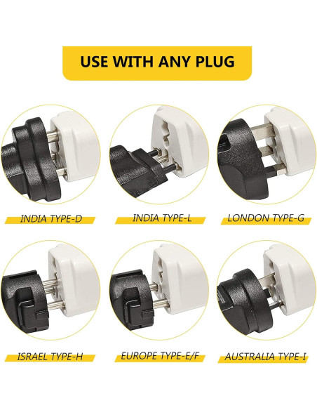 Adaptador Universal de Enchufe Romeda 4 Paquetes Blanco