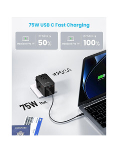 Adaptador de Viaje Universal VINTAR 75W con 5 Puertos USB 2