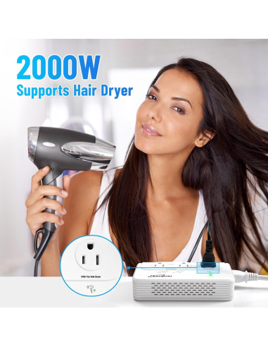 Convertidor de Voltaje 2000W Hoenjuno 220V a 110V con USB