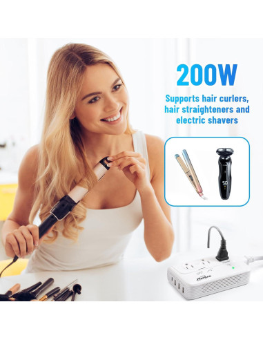 Convertidor de Voltaje 2000W Hoenjuno 220V a 110V con USB