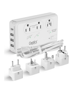 Convertidor de Voltaje Ceptics 220V a 110V 2000W con USB-C