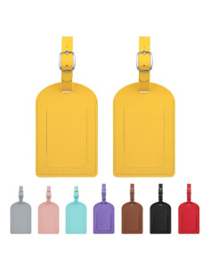 Etiquetas de Equipaje Amarillas 2 Paquete Jealkip PVC