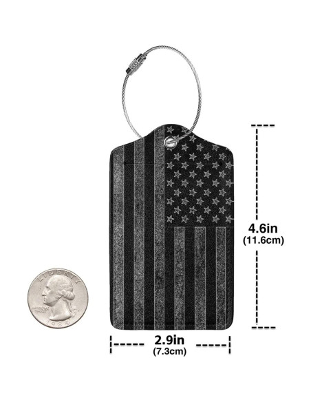 Etiquetas de Equipaje GACCAP 2 Pcs Cuero Negro Gris Etiquetas de Equipaje GACCAP 2 Pcs Cuero Negro Gris