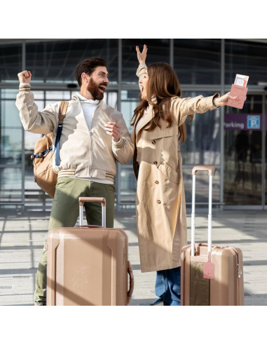 Portapasaportes de cuero PU LLOUSSAK rosa con bloqueo RFID