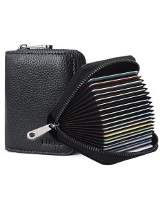 Cartera de Cuero Genuino Linno con 20 Slots RFID para Tarjetas