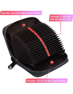 Cartera de Cuero Genuino Linno con 20 Slots RFID para Tarjetas 2