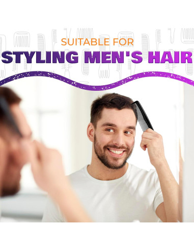 12 Peines de Bolsillo DIMROM - Peines Desechables Negros