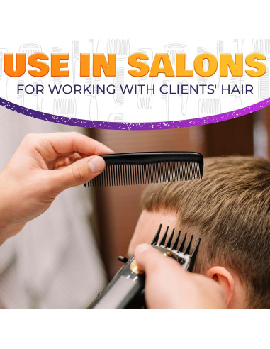 12 Peines de Bolsillo DIMROM - Peines Desechables Negros