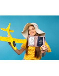 Portafolio de Pasaporte y Tarjeta de Vacuna Caweet RFID Rosa 2