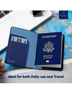 Funda Protectora de Pasaporte DanArt Azul Marino Delgado 2