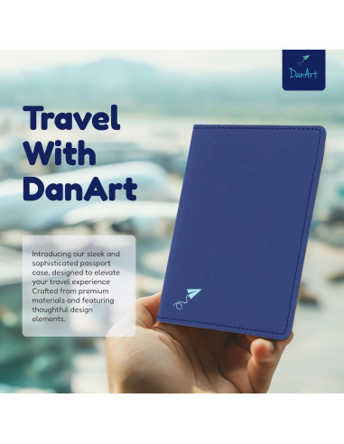 Funda Protectora de Pasaporte DanArt Azul Marino Delgado