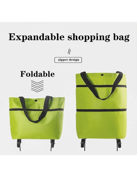 Carrito de Compras Plegable TNRAADREM Verde 2 en 1 0.37 kg