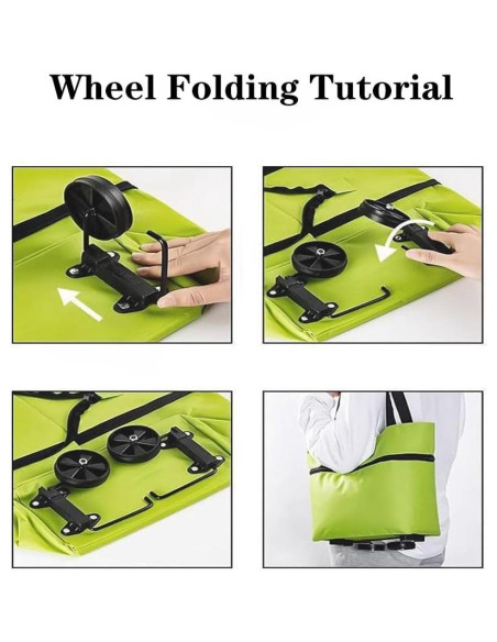 Carrito de Compras Plegable TNRAADREM Verde 2 en 1 0.37 kg