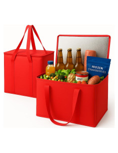 Bolsas de Compras Aisladas Musbus XL Grande 2-Pack Rojo