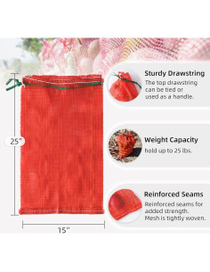 Bolsas de Malla Reutilizables Deebree 50pcs 38x63.5cm 11.34kg 2