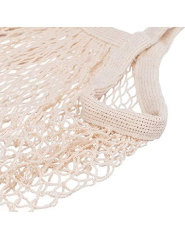 3 Bolsas de Compras Reutilizables de Algodón Ecológicas Beige