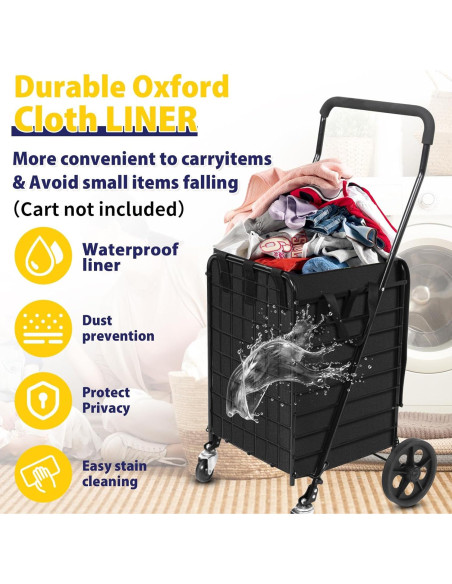 Forro para carrito de compras Kiffler negro 50.8x37.3x33.5 cm