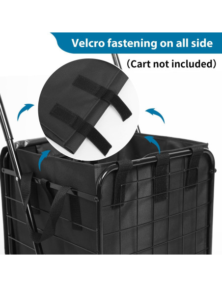 Forro para carrito de compras Kiffler negro 50.8x37.3x33.5 cm