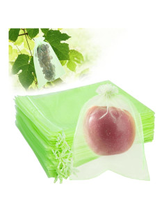 50 Bolsas de Protección para Frutas SmileLucky 20x30 cm Verde