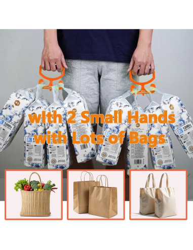 Porta Bolsas de Compras Phininia Naranja 2 Piezas Soporta 45kg